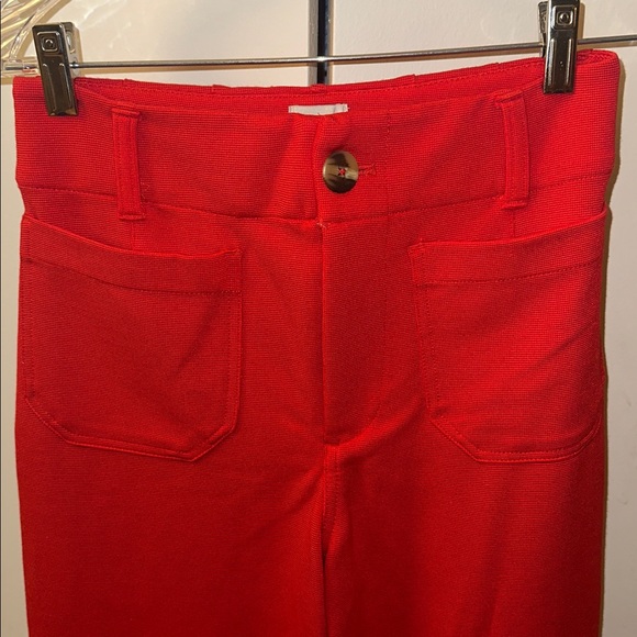 Colette knit crop wide leg pants in a Tomato Hue - Picture 6 of 8